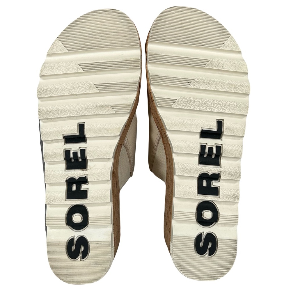 Sorel Cameron Wedge Chalk White Cork Wedge Mule Sandal Size 8.5 - Picture 9 of 11